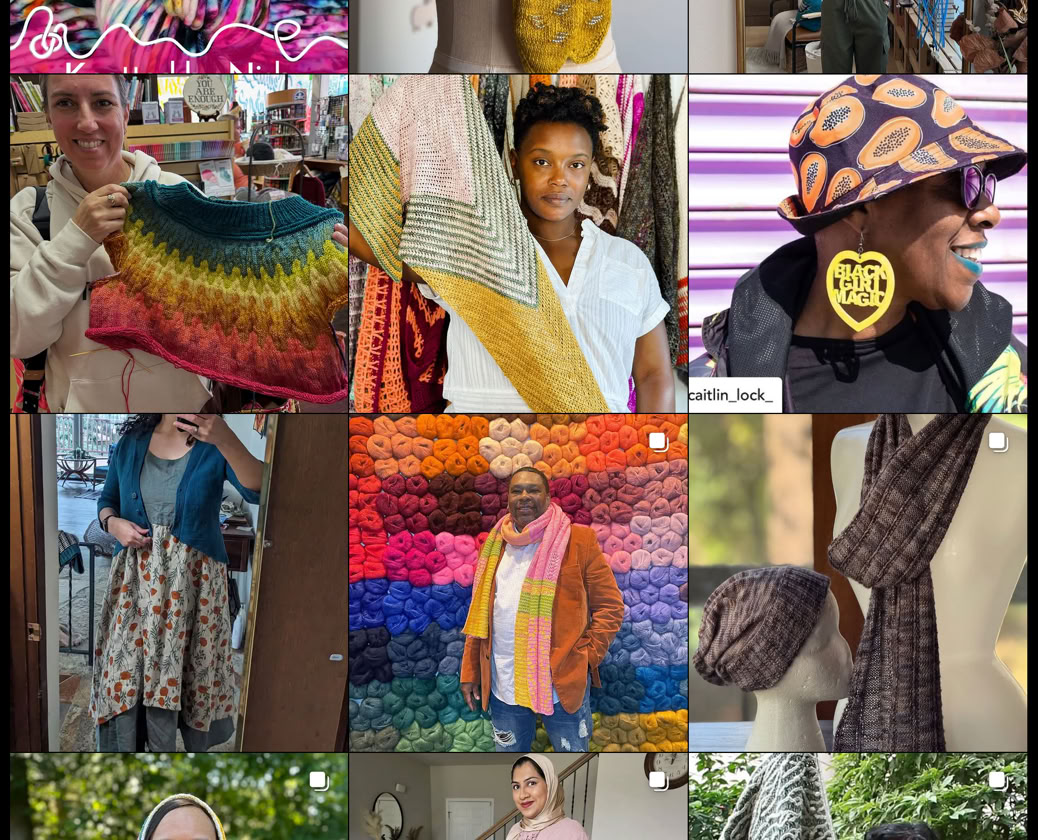 A gallery view of various posts of black crafters on Instagram.